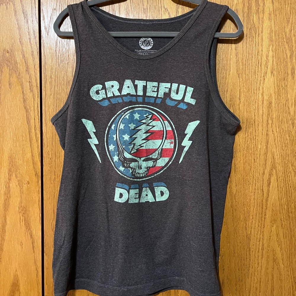 Grateful Dead Black Tank Top with Blue and Red Graphic